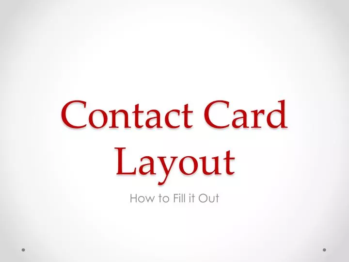 contact card layout
