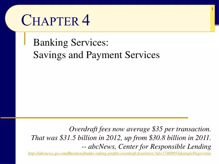 banking services savings and payment services