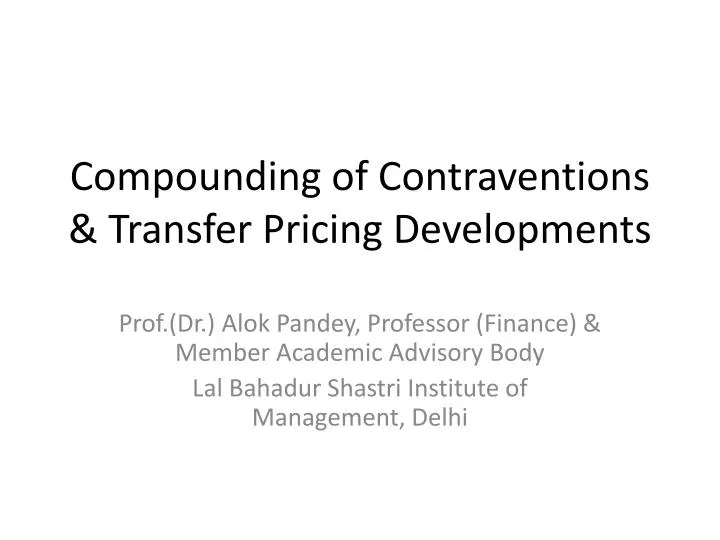 compounding of contraventions transfer pricing developments