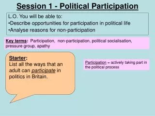 Session 1 - Political Participation