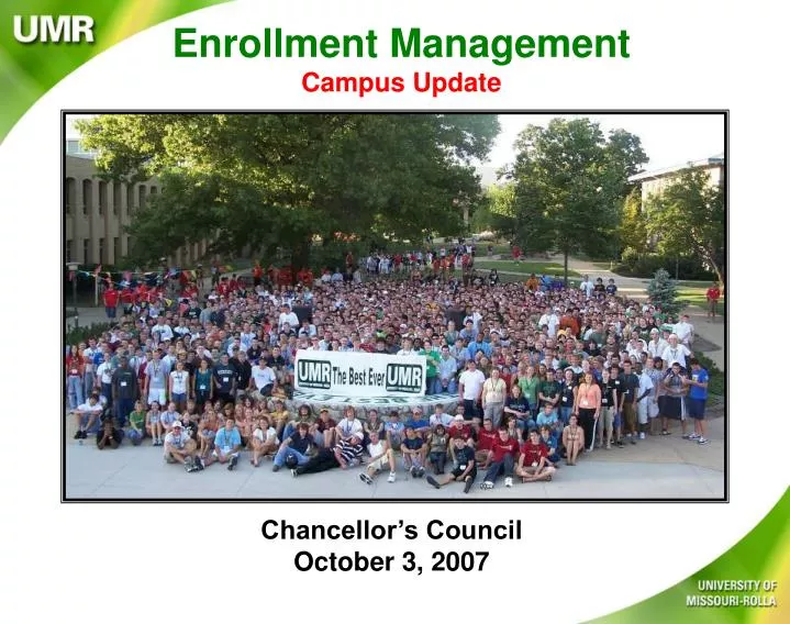 enrollment management campus update