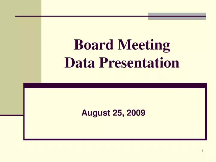 board meeting data presentation