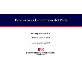 Perspectivas Económicas del Perú