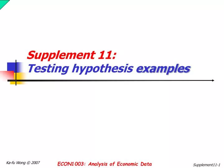 supplement 11 testing hypothesis examples