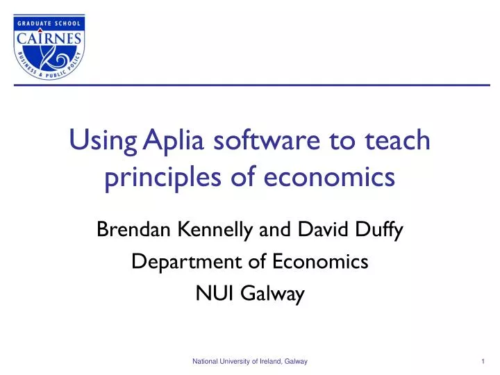 using aplia software to teach principles of economics
