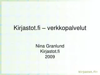 Kirjastot.fi – verkkopalvelut