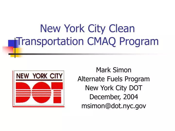 new york city clean transportation cmaq program