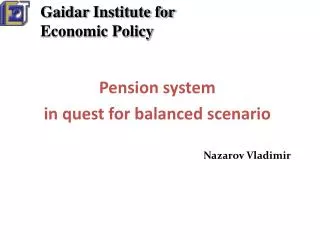 Pension system in quest for balanced scenario