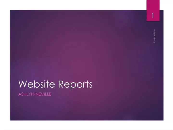 website reports