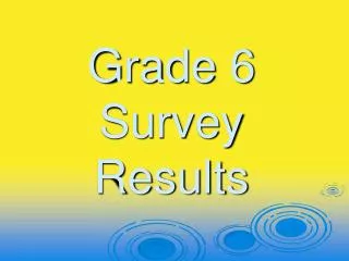 Grade 6 Survey Results