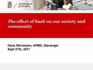 The effect of SaaS on our society and community