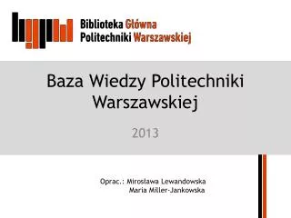 Baza Wiedzy Politechniki Warszawskiej