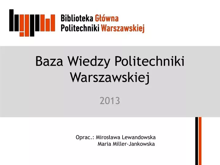 baza wiedzy politechniki warszawskiej