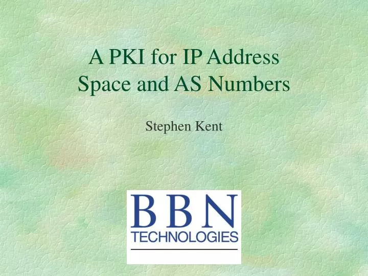a pki for ip address space and as numbers