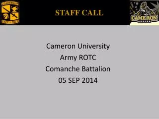 Cameron University Army ROTC Comanche Battalion 05 SEP 2014