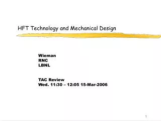 HFT Technology and Mechanical Design