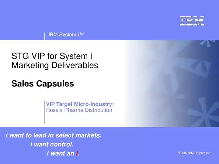 stg vip for system i marketing deliverables sales capsules