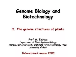Genome Biology and Biotechnology