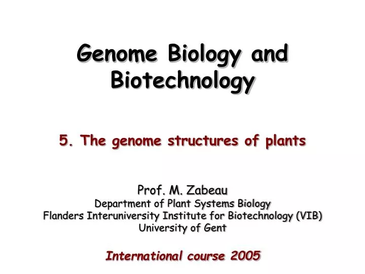 genome biology and biotechnology