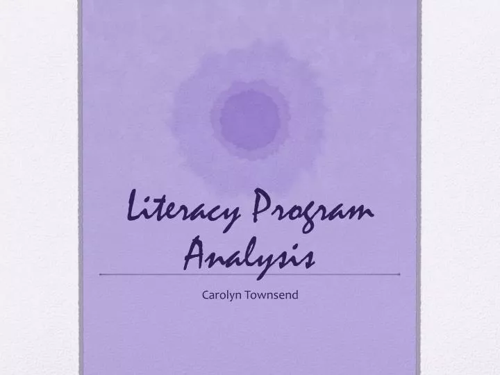 literacy program analysis