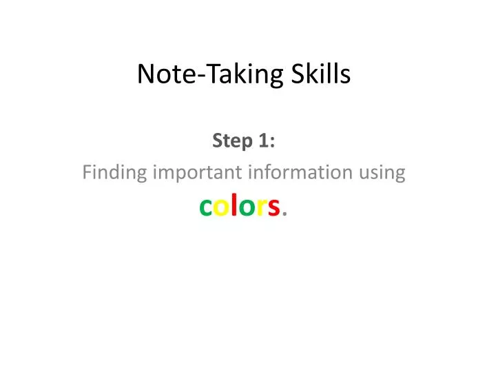 note taking skills