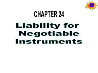 Liability for Negotiable Instruments