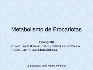 Metabolismo de Procariotas