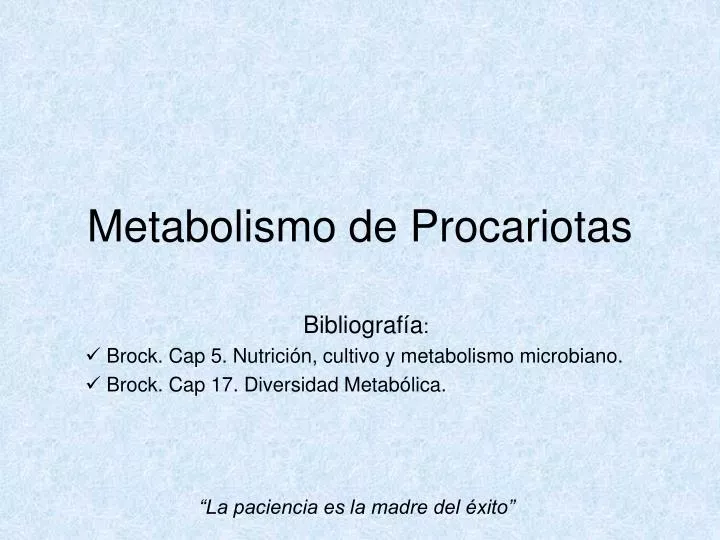 metabolismo de procariotas