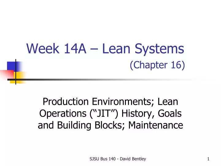 week 14a lean systems chapter 16