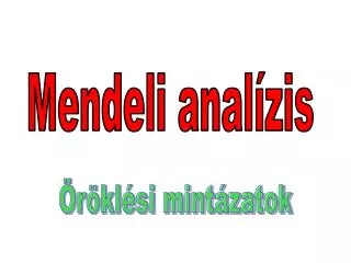 Mendeli analízis