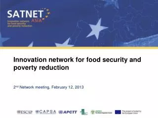 Innovation network for food security and poverty reduction