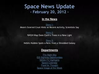 Space News Update - February 20, 2012 -