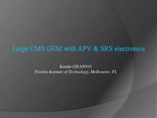 Large CMS GEM with APV &amp; SRS electronics