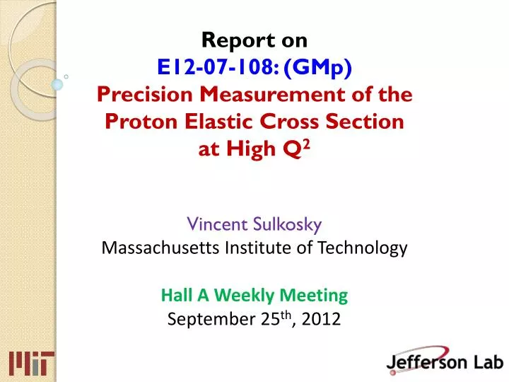 report on e12 07 108 gmp precision measurement of the proton elastic cross section at high q 2