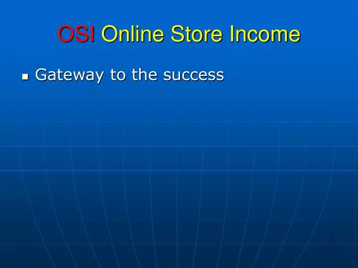 osi online store income