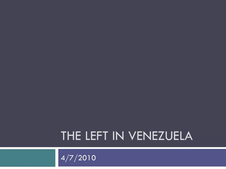 the left in venezuela