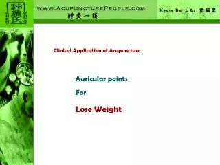 Clinical Application of Acupuncture Auricular points For Lose Weight