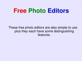 Free Photo Editors