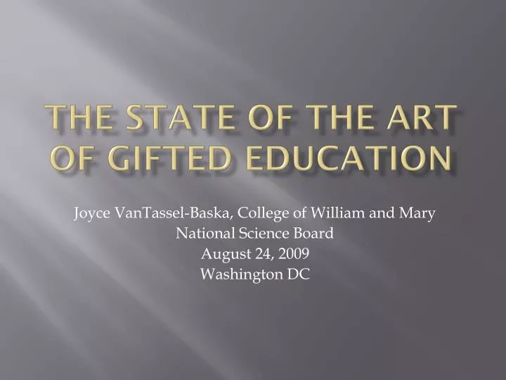 the state of the art of g ifted education