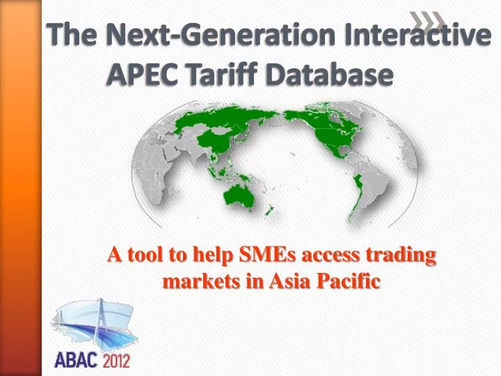 the next generation interactive apec tariff database