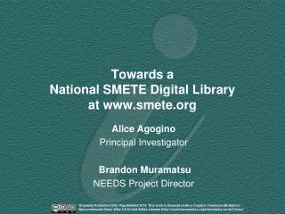 Towards a National SMETE Digital Library at smete