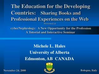 The Education for the Developing Countries:	 Sharing Books and Professional Experiences on the Web