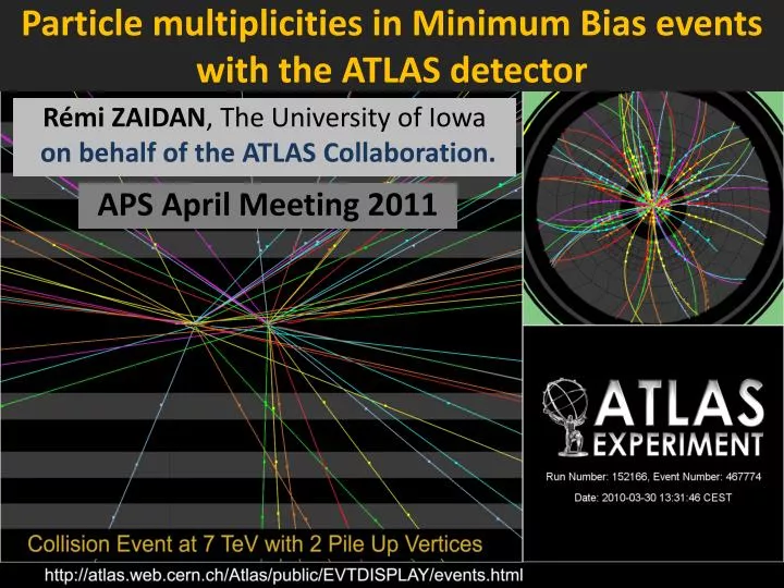 particle multiplicities in minimum bias events with the atlas detector