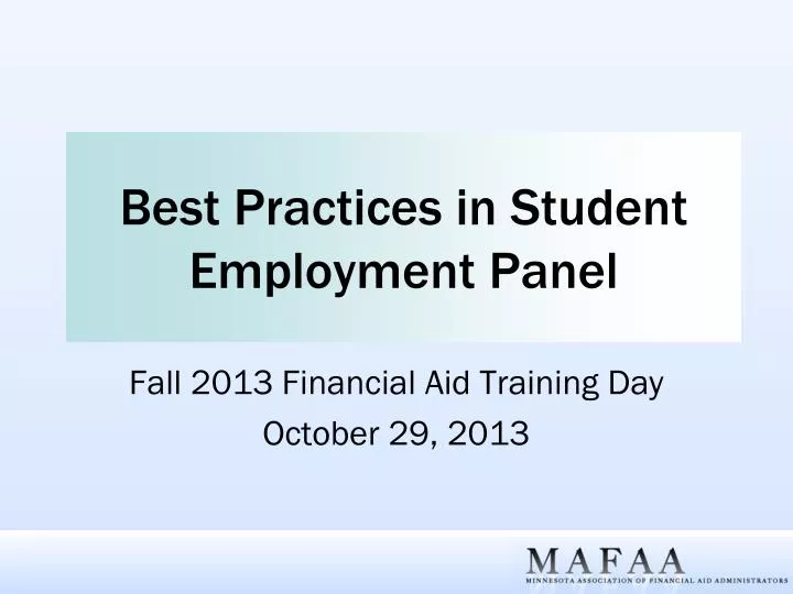 best practices in student employment panel
