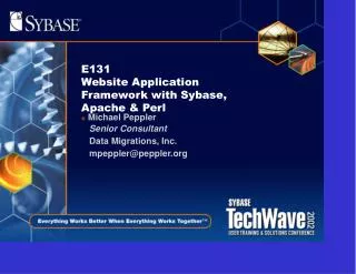 E131 Website Application Framework with Sybase, Apache &amp; Perl