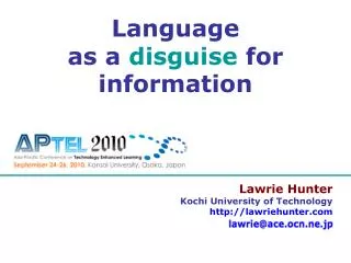 Lawrie Hunter Kochi University of Technology lawriehunter