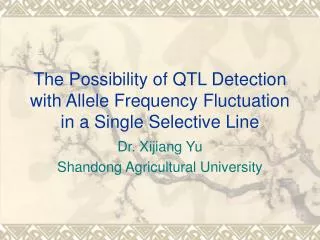 The Possibility of QTL Detection with Allele Frequency Fluctuation in a Single Selective Line