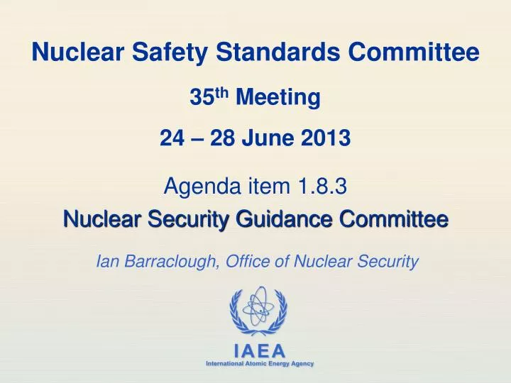 nuclear safety standards committee 35 th meeting 24 28 june 2013