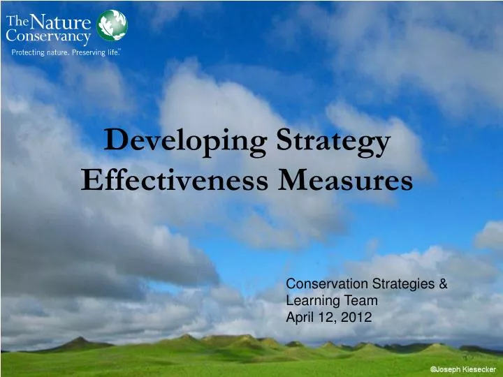developing strategy effectiveness measures