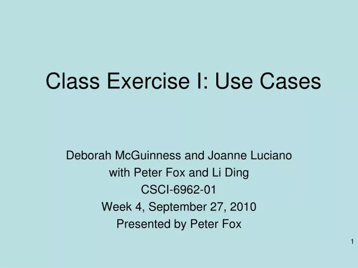 class exercise i use cases